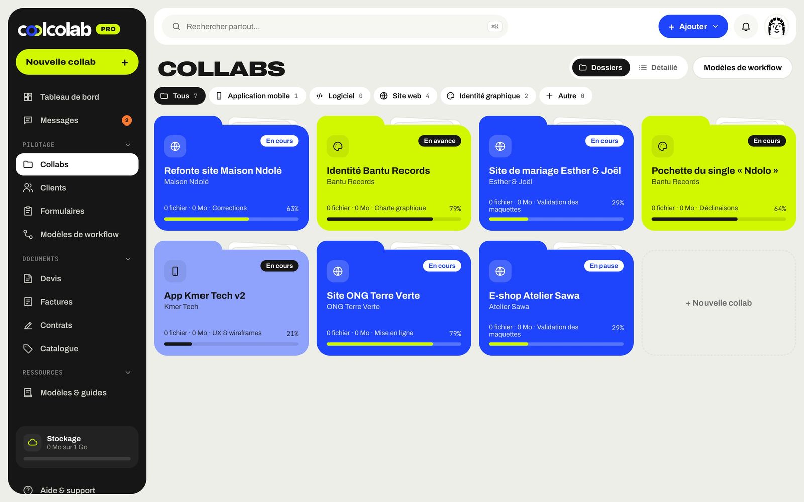 Collabs en dossiers