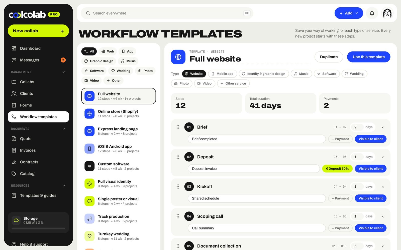 Workflow template editor