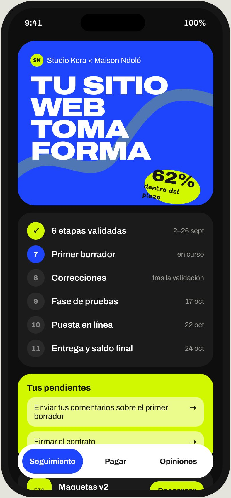 Portal del cliente en el móvil