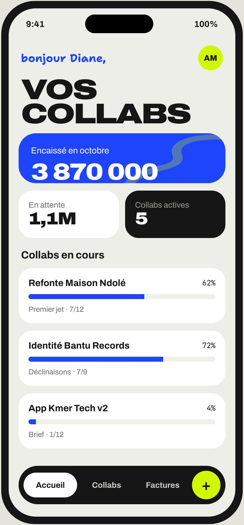 Collabs sur mobile
